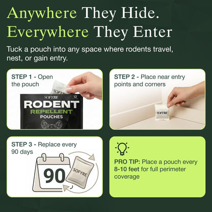 Rodent Repellent Pouches (12-Pouches)